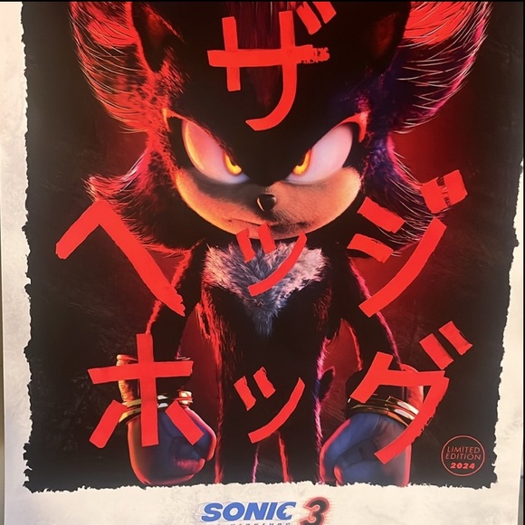 Sonic 3: THREE Shadow Movie poster 2024 Keanu Reeves. 12 x 18 - Picture 9 of 13